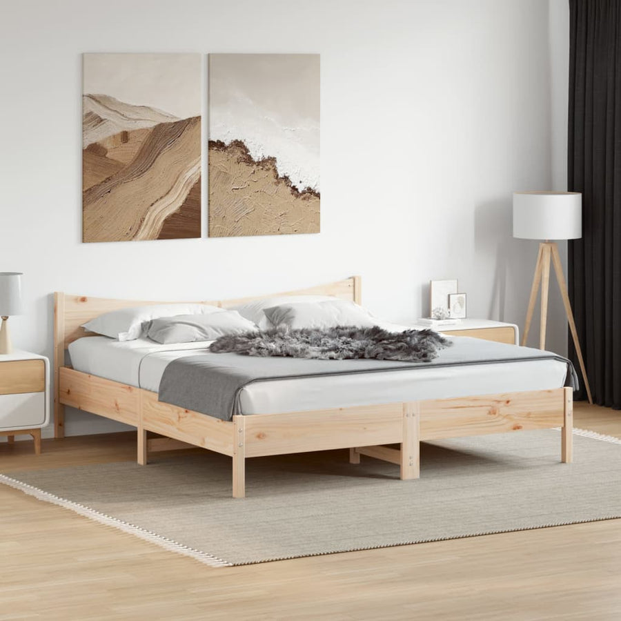 Bed Frame without Mattress 180x200 cm Solid Wood Pine