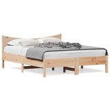 Bed Frame without Mattress 150x200 cm Solid Wood Pine - Front View