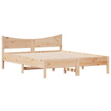 Bed Frame without Mattress 150x200 cm Solid Wood Pine - Side View