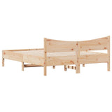 Bed Frame without Mattress 150x200 cm Solid Wood Pine - Rear View