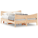 Bed Frame without Mattress 150x200 cm Solid Wood Pine - Front View