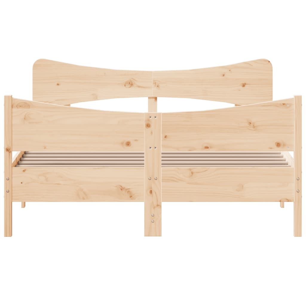 Bed Frame without Mattress 150x200 cm Solid Wood Pine