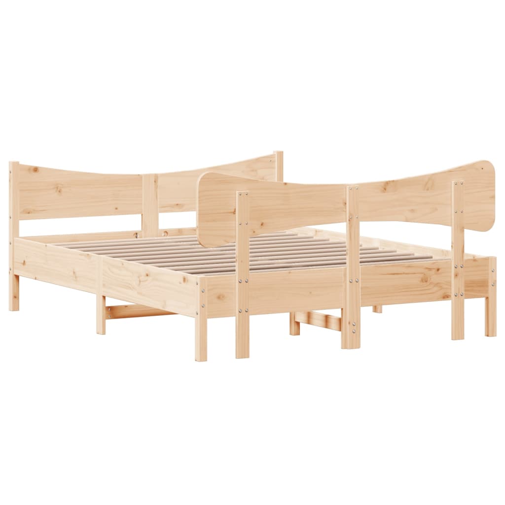 Bed Frame without Mattress 150x200 cm Solid Wood Pine