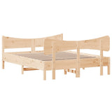 Bed Frame without Mattress 150x200 cm Solid Wood Pine - Rear View