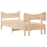 Bed Frame without Mattress 92x187 cm Single Solid Wood Pine - Rear View