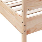 Bed Frame without Mattress 92x187 cm Single Solid Wood Pine - Close-Up Angle
