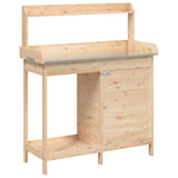 Potting Table with Cabinet 110.5x45x124.5 cm Solid Wood Fir - Front View
