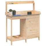 Potting Table with Cabinet 110.5x45x124.5 cm Solid Wood Fir