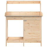 Potting Table with Cabinet 110.5x45x124.5 cm Solid Wood Fir - Close-Up Angle