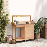 Potting Table with Cabinet Brown 110.5x45x124.5 cm Solid Wood Fir - Side View
