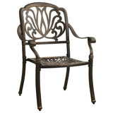 5 Piece Garden Dining Set Bronze Cast Aluminium - Close-Up Angle