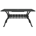 5 Piece Garden Dining Set Black Cast Aluminium