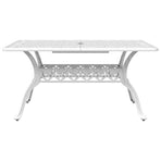 5 Piece Garden Dining Set White Cast Aluminium