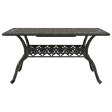 7 Piece Garden Dining Set Bronze Cast Aluminium - Top-Down View