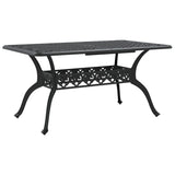7 Piece Garden Dining Set Black Cast Aluminium - Side View