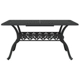 7 Piece Garden Dining Set Black Cast Aluminium - Top-Down View
