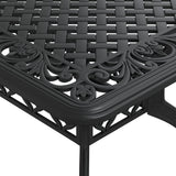 7 Piece Garden Dining Set Black Cast Aluminium - Rear View