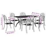 7 Piece Garden Dining Set Black Cast Aluminium