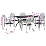7 Piece Garden Dining Set White Cast Aluminium - Extra Image