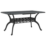 5 Piece Garden Dining Set Black Cast Aluminium - Side View