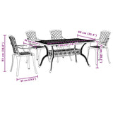 5 Piece Garden Dining Set Black Cast Aluminium - Extra Image