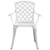 5 Piece Garden Dining Set White Cast Aluminium - Low Angle