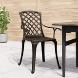 Garden Chairs 6 pcs Cast Aluminium Bronze - Side View