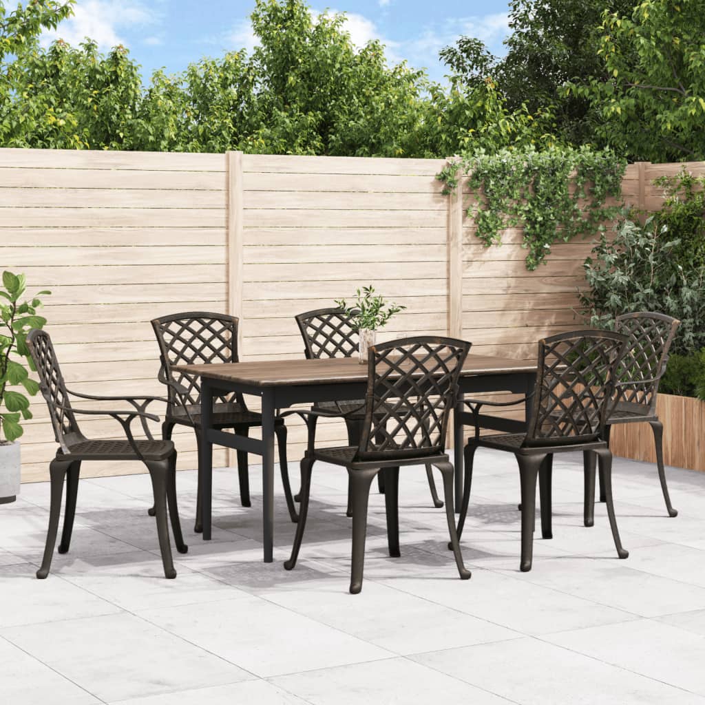 Garden Chairs 6 pcs Cast Aluminium Bronze