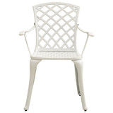 Garden Chairs 6 pcs Cast Aluminium White - 45-Degree Angle