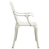 Garden Chairs 6 pcs Cast Aluminium White - Rear View