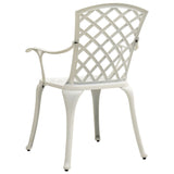 Garden Chairs 6 pcs Cast Aluminium White - Close-Up Angle