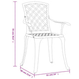 Garden Chairs 6 pcs Cast Aluminium White - Extra Image