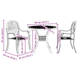 3 Piece Bistro Set Bronze Cast Aluminium - Extra Image