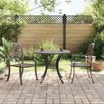 3 Piece Bistro Set Bronze Cast Aluminium