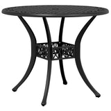 5 Piece Garden Dining Set Black Cast Aluminium - Side View
