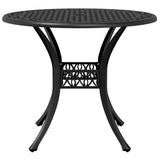 5 Piece Garden Dining Set Black Cast Aluminium - Top-Down View