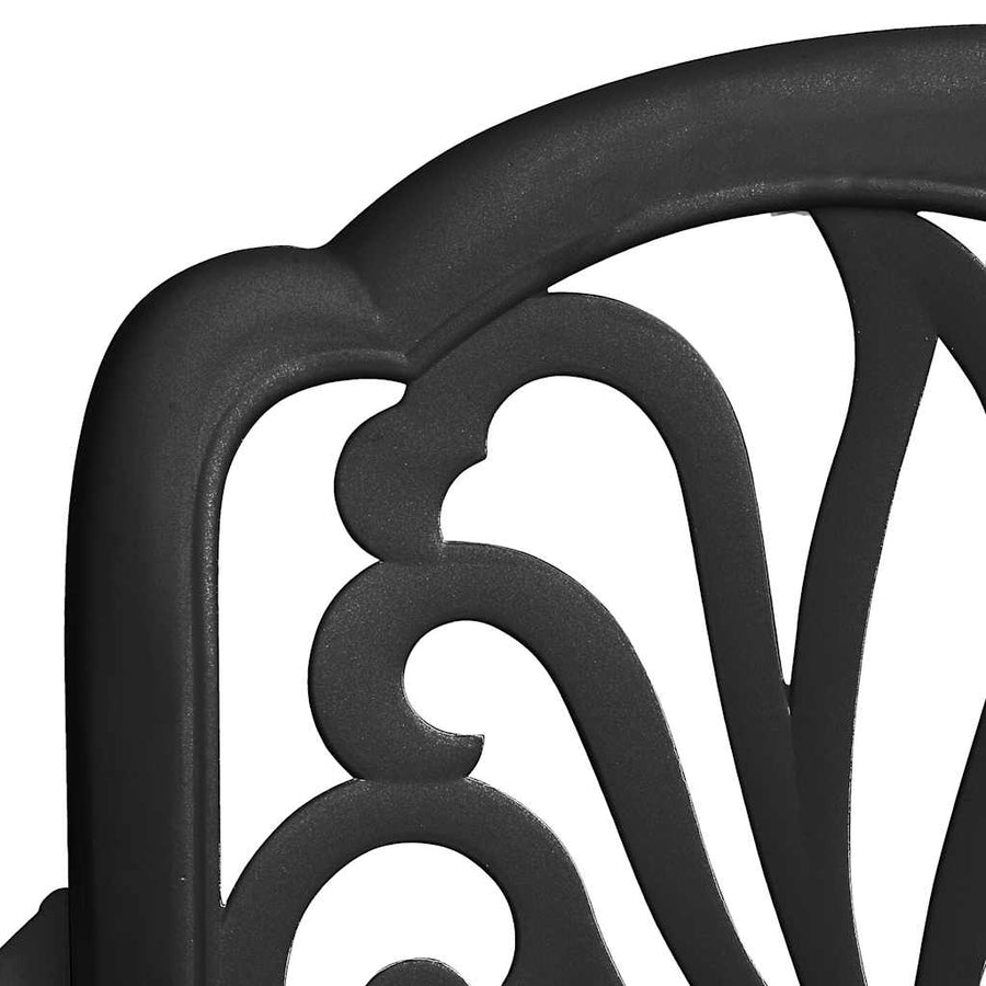 5 Piece Garden Dining Set Black Cast Aluminium