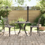 3 Piece Bistro Set Bronze Cast Aluminium
