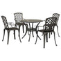 5 Piece Garden Dining Set Bronze Cast Aluminium