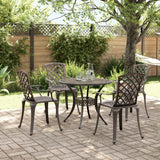 5 Piece Garden Dining Set Bronze Cast Aluminium - Front View