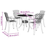 5 Piece Garden Dining Set Bronze Cast Aluminium - Extra Image