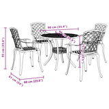 5 Piece Garden Dining Set Black Cast Aluminium - Extra Image