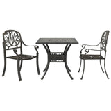 3 Piece Bistro Set Bronze Cast Aluminium