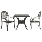 3 Piece Bistro Set Bronze Cast Aluminium