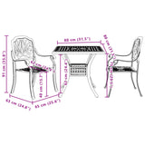 3 Piece Bistro Set Bronze Cast Aluminium - Extra Image