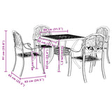 5 Piece Garden Dining Set Bronze Cast Aluminium - Extra Image