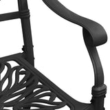 5 Piece Garden Dining Set Black Cast Aluminium
