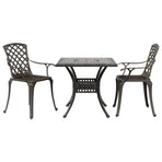 3 Piece Bistro Set Bronze Cast Aluminium