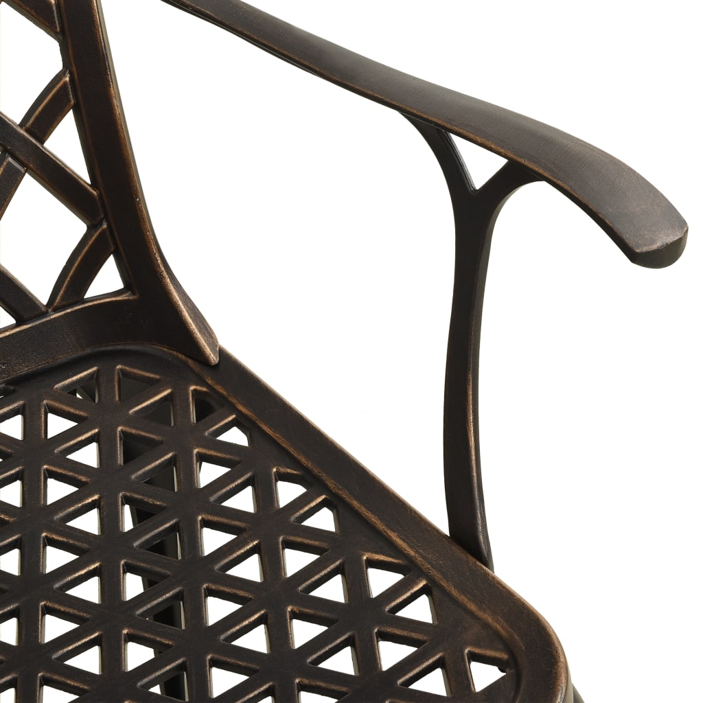 3 Piece Bistro Set Bronze Cast Aluminium