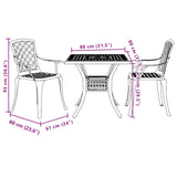 3 Piece Bistro Set Bronze Cast Aluminium - Extra Image